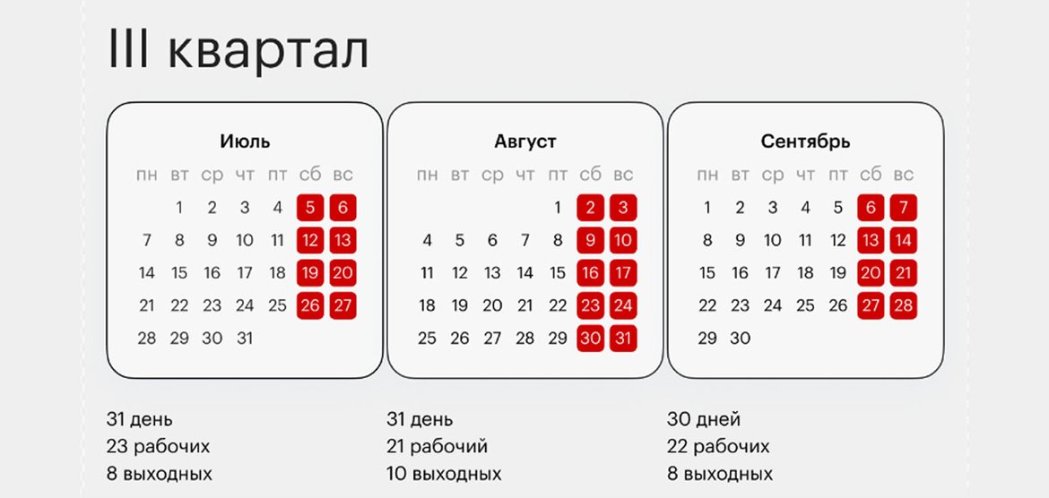 Календарь рабочих дней в июле 2025 в Канске